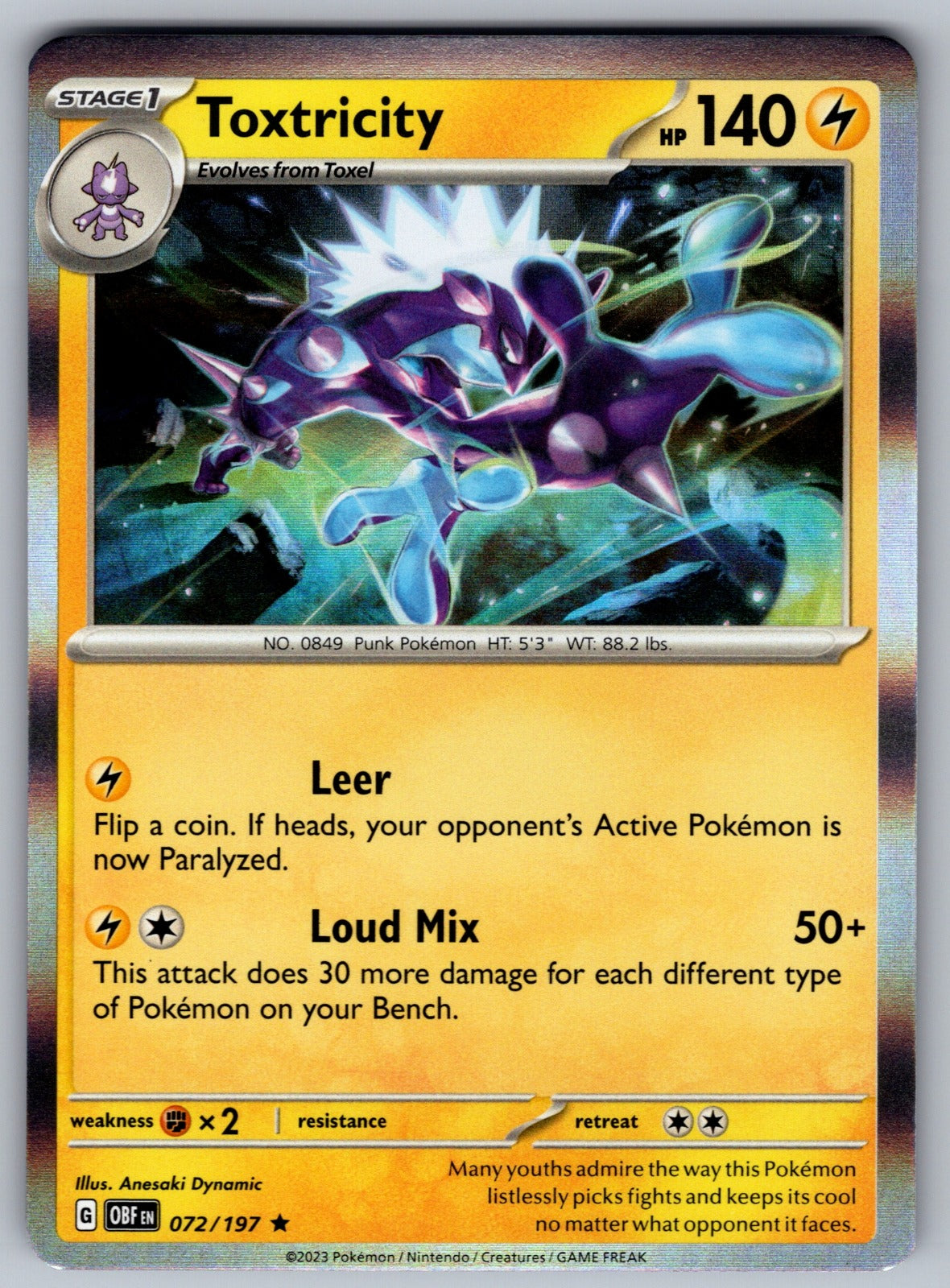 Toxtricity Rare Deck Exclusives 072/197 NM 2016
