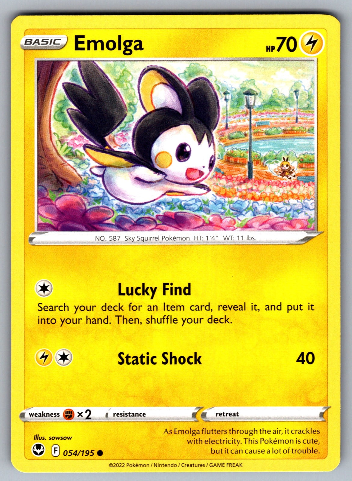 Emolga Common SWSH12: Silver Tempest 054/195 NM 2022