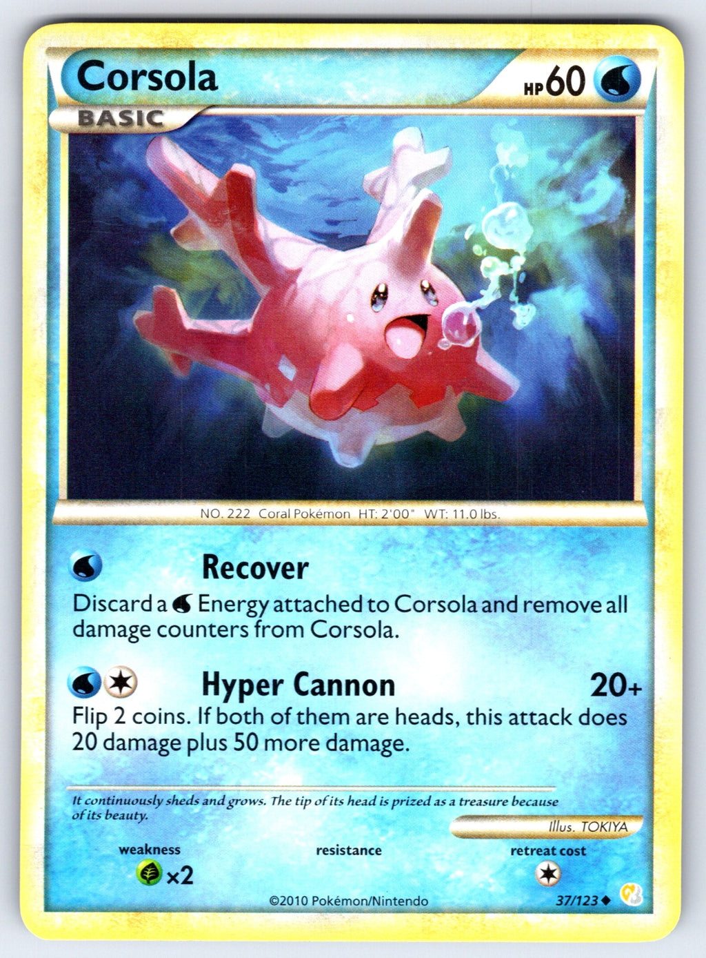 Corsola Uncommon HeartGold SoulSilver 37/123 LP 2010