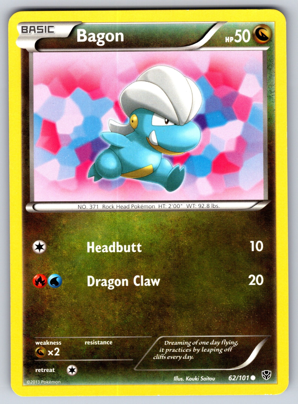 Bagon Holo Rare Dragon Vault 6/20 LP 2012
