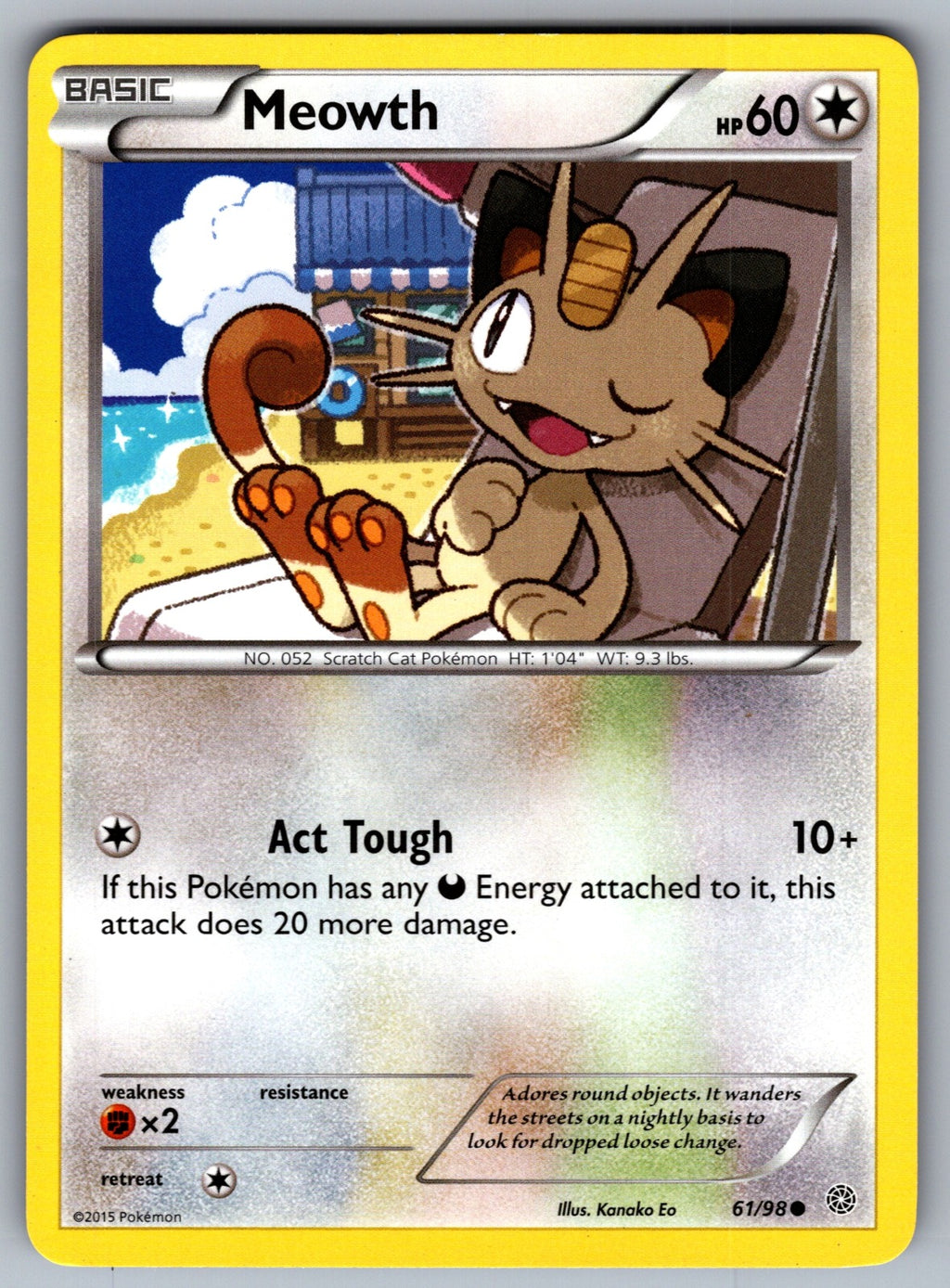 Meowth Common XY - Ancient Origins 61/98 LP 2015