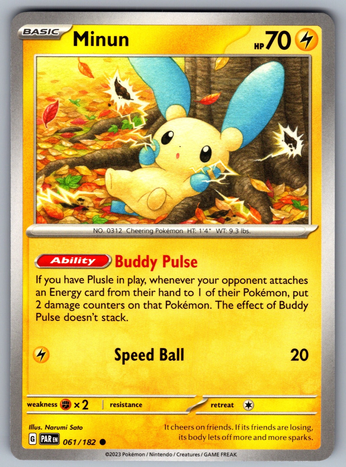 Minun Common SV04: Paradox Rift 061/182 NM 2023
