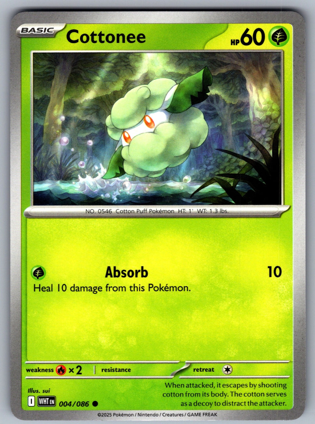 Cottonee Common SV: White Flare 004/086 NM 2025