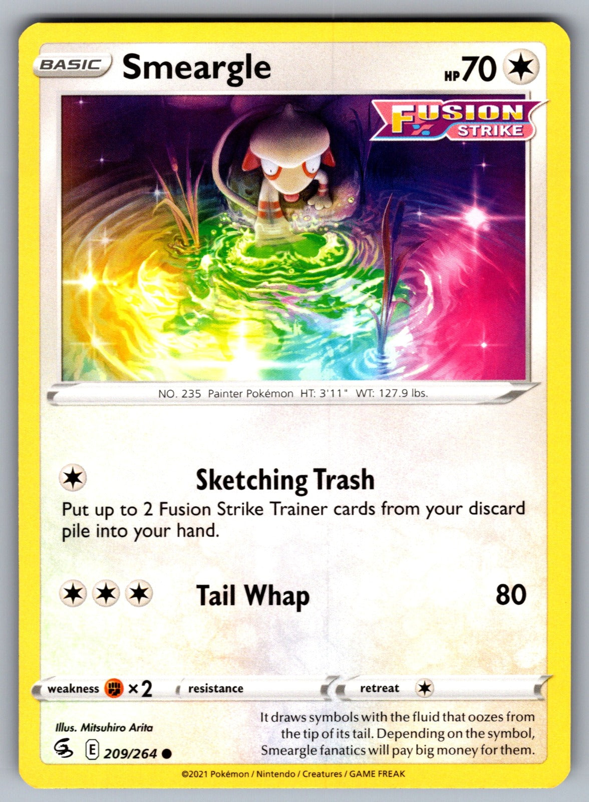 Smeargle Common SWSH08: Fusion Strike 209/264 NM 2021