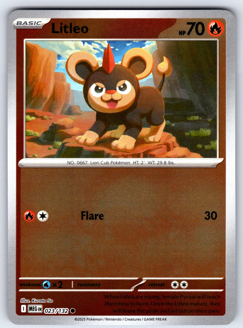 Litleo Reverse Holo Common ME01: Mega Evolution 023/132 NM 2025