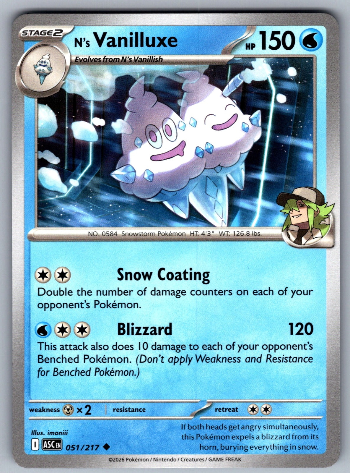N's Vanilluxe Uncommon ME: Ascended Heroes 051/217 NM 2026