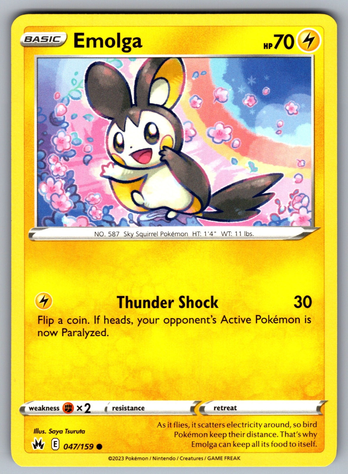 Emolga Common SWSH: Crown Zenith 047/159 NM 2023