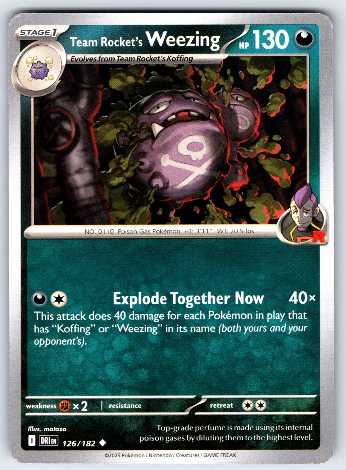Team Rocket's Weezing Uncommon SV10: Destined Rivals 126/182 NM 2025