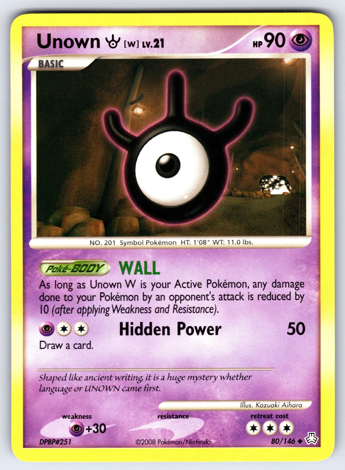 Unown (W) Uncommon Legends Awakened 80/146 LP 2008