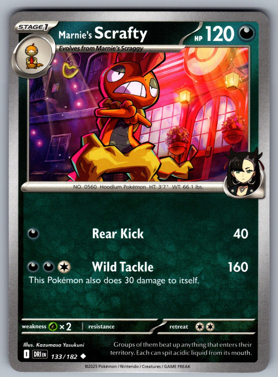 Marnie's Scrafty Uncommon SV10: Destined Rivals 133/182 NM 2025