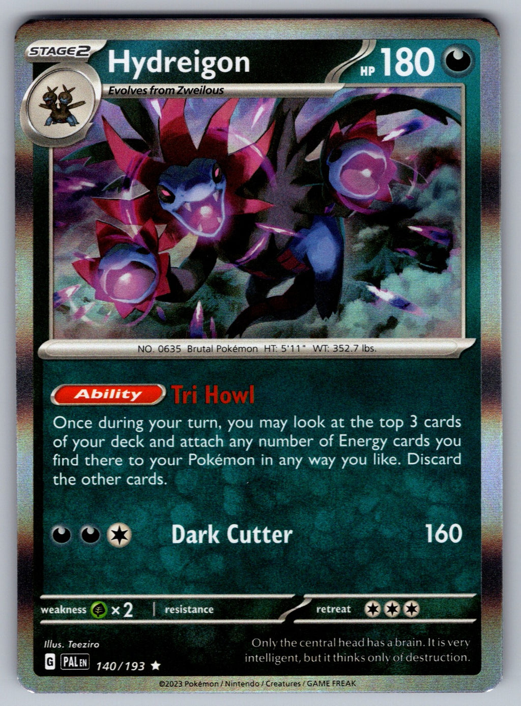 Hydreigon Holo Rare SV02: Paldea Evolved 140/193 NM 2023