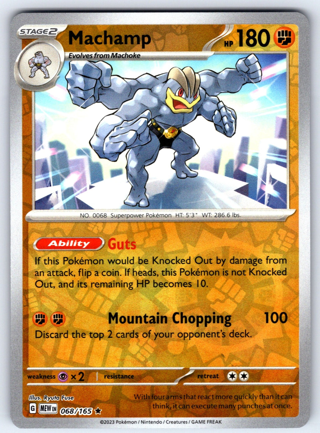 Machamp Reverse Holo Rare SV: Scarlet & Violet 151 068/165 NM 2023