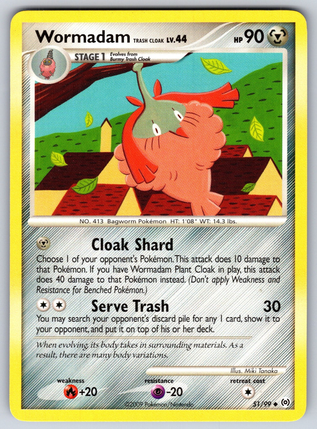 Wormadam Trash Cloak Uncommon Arceus 51/99 LP 2009