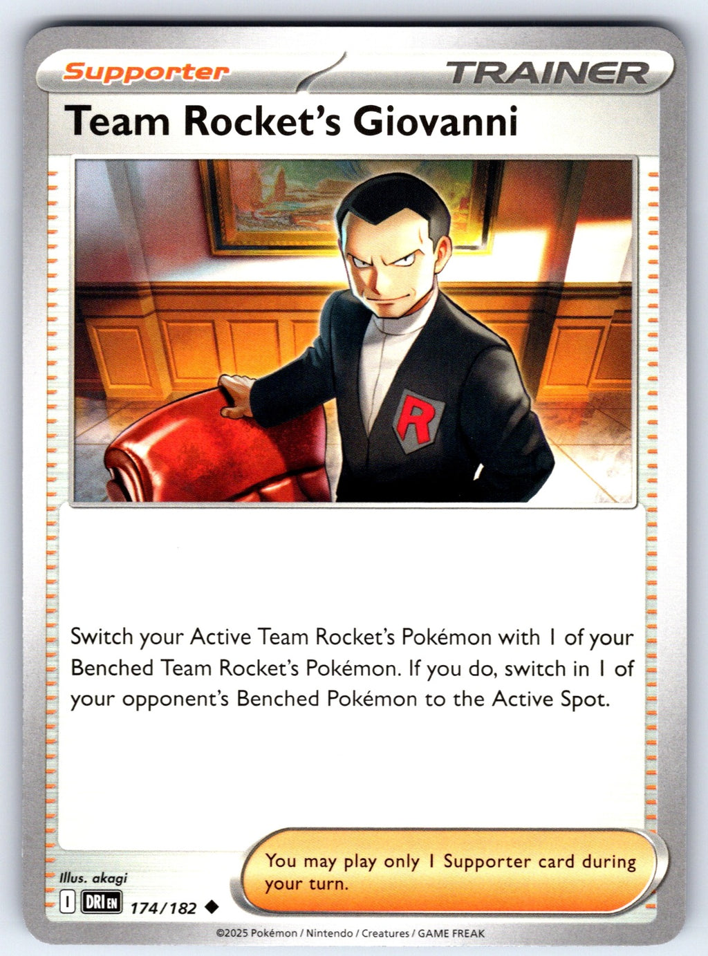 Team Rocket's Giovanni Uncommon SV10: Destined Rivals 174/182 NM 2025