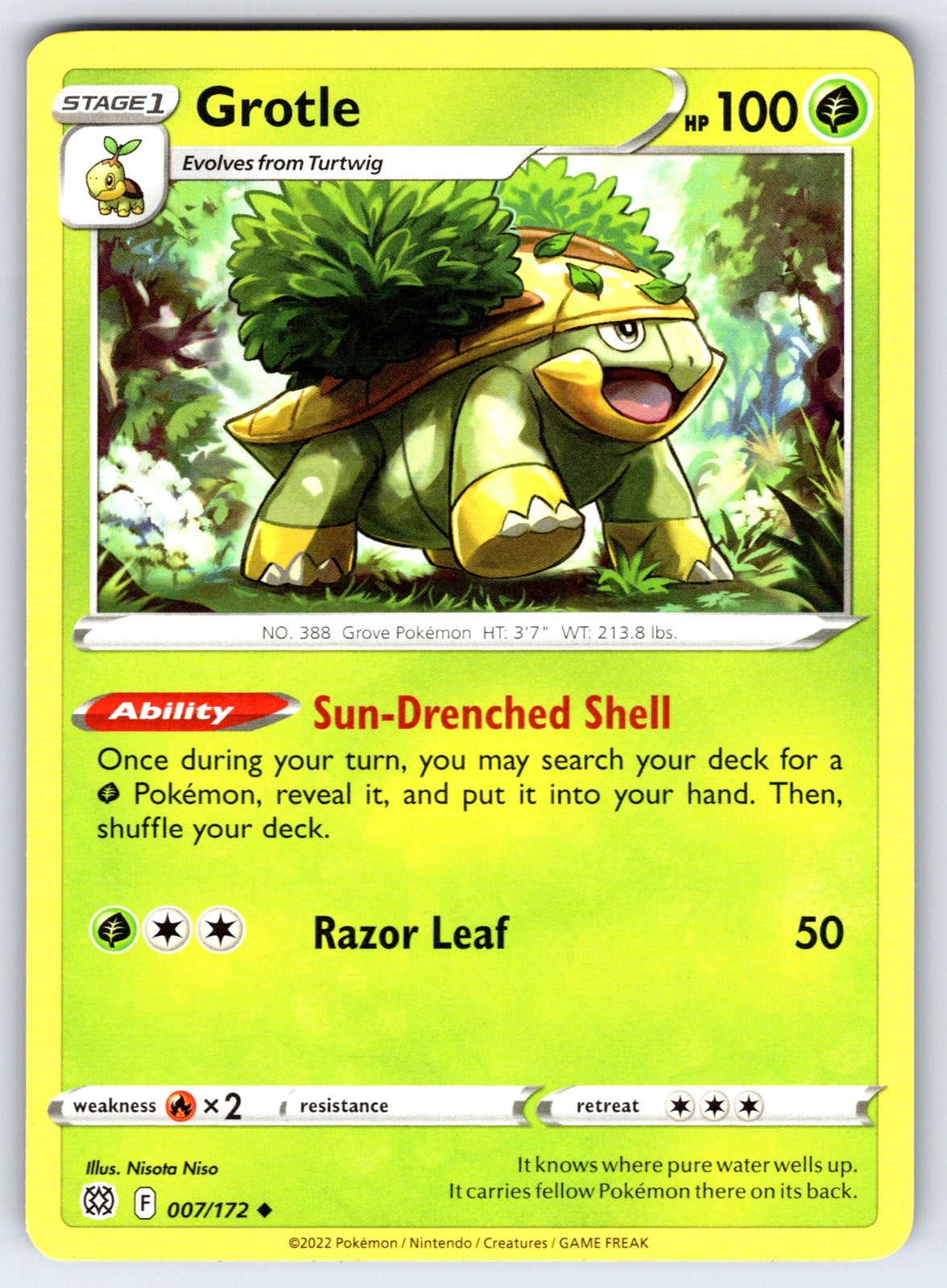 Grotle Uncommon SWSH09: Brilliant Stars 007/172 NM 2022