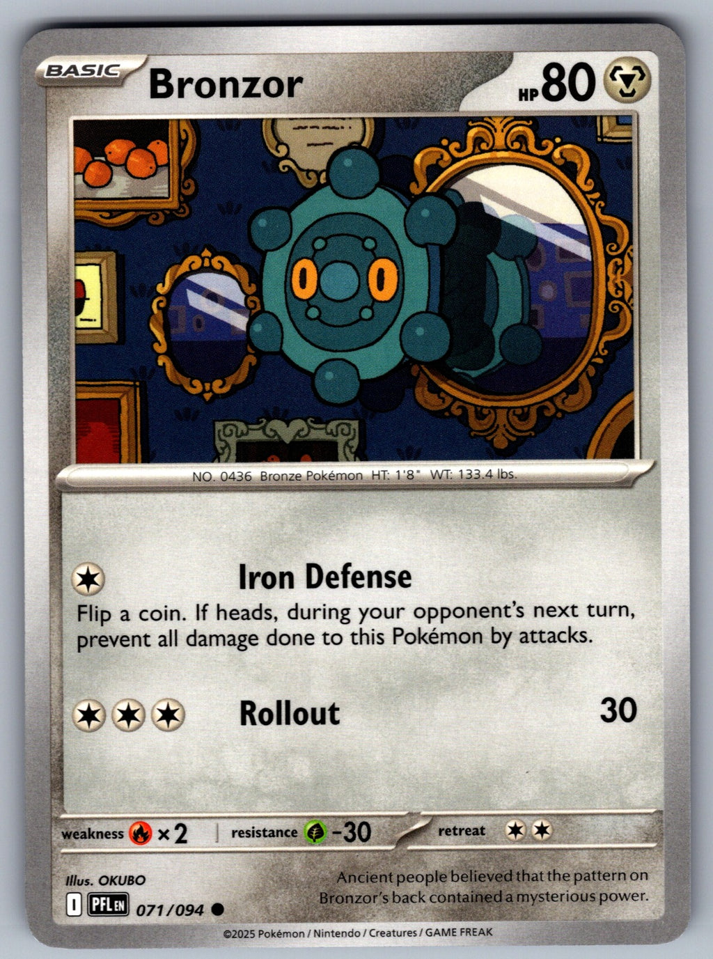 Bronzor Common ME02: Phantasmal Flames 071/094 NM 2025