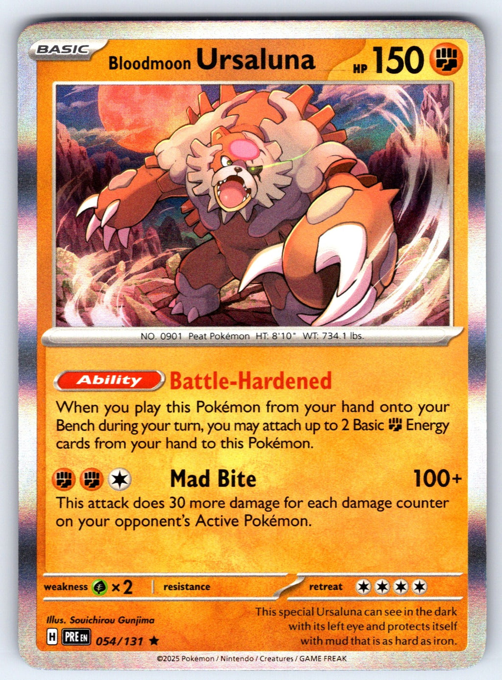 Bloodmoon Ursaluna Holo Rare SV: Prismatic Evolutions 054/131 NM 2025