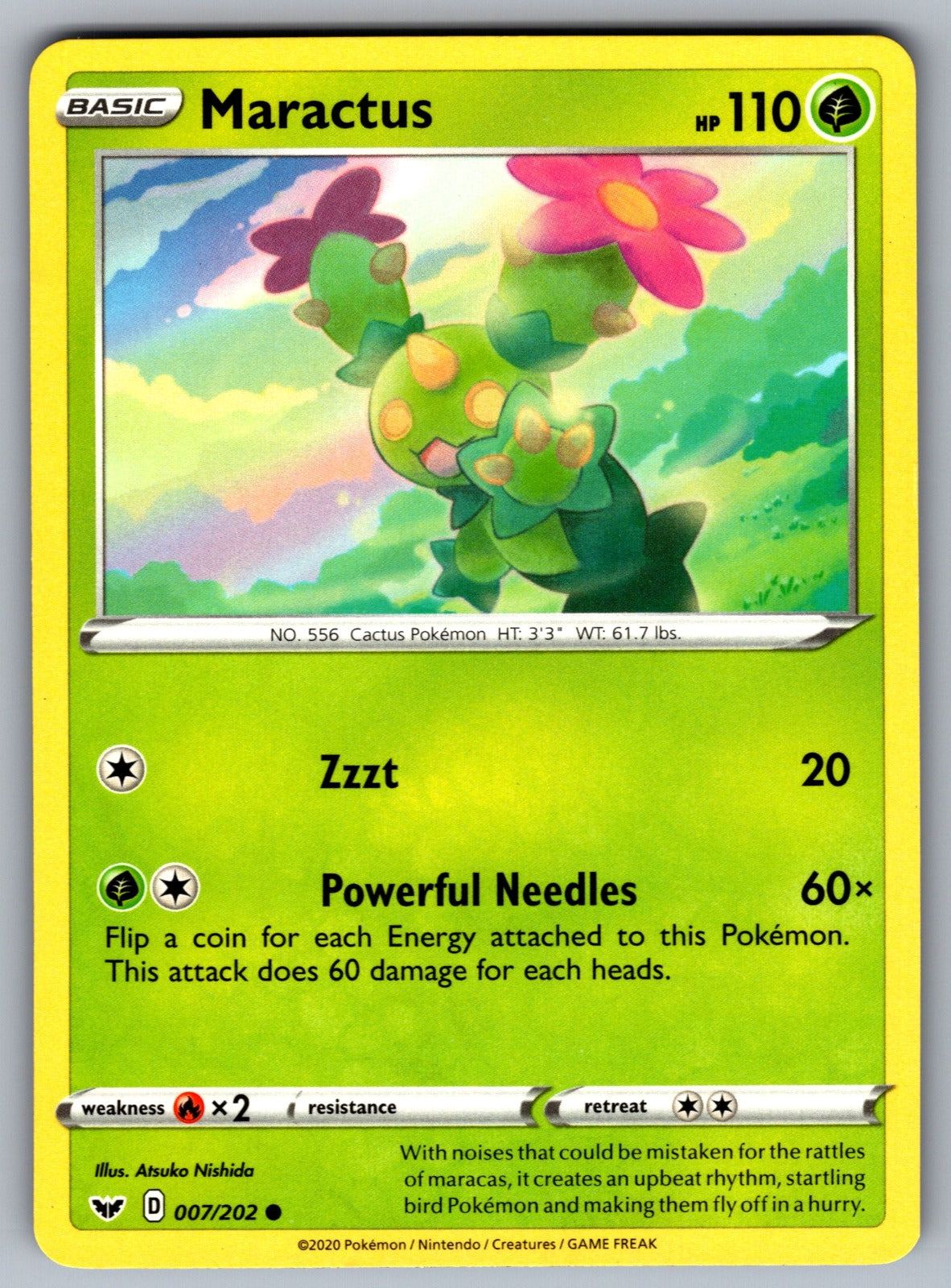 Maractus Common SWSH01: Sword & Shield Base Set 007/202 NM 2020