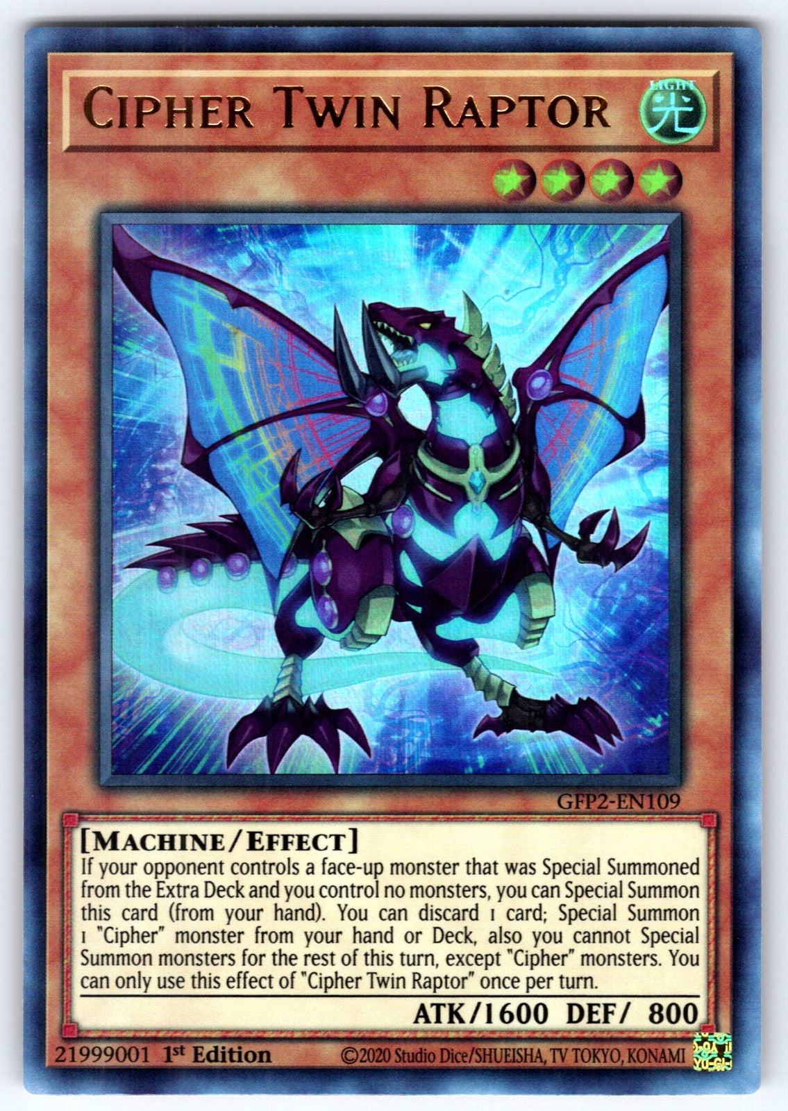 Cipher Twin Raptor 1st Edition Ultra Rare Ghosts From the Past: The 2nd Haunting