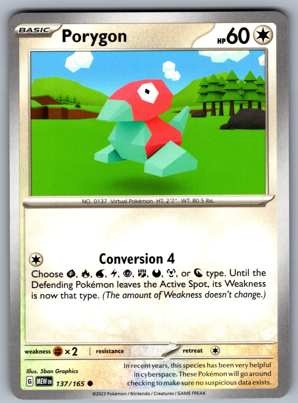 Porygon Common SV: Scarlet & Violet 151 137/165 NM 2023