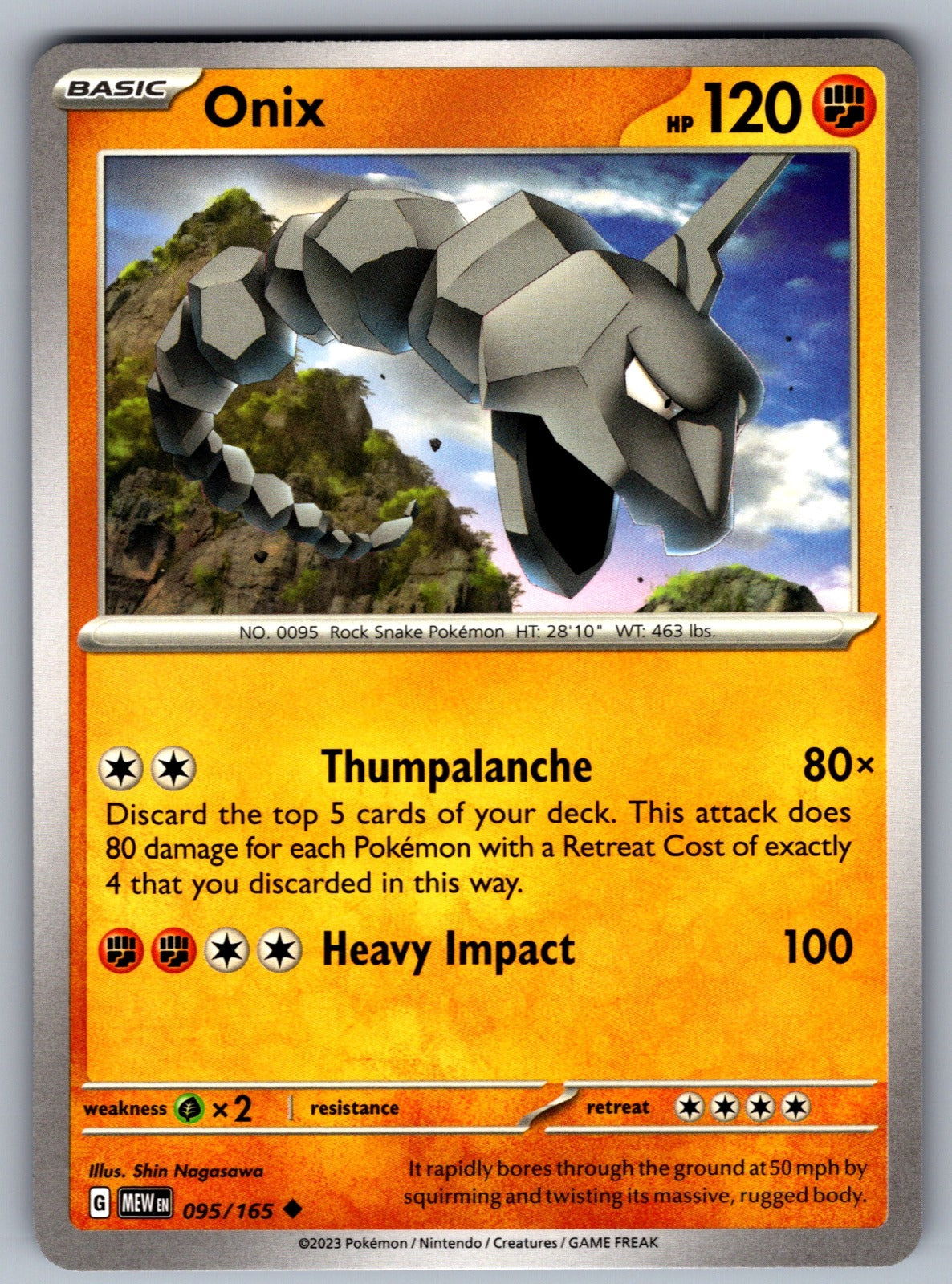 Onix Uncommon SV: Scarlet & Violet 151 095/165 NM 2023