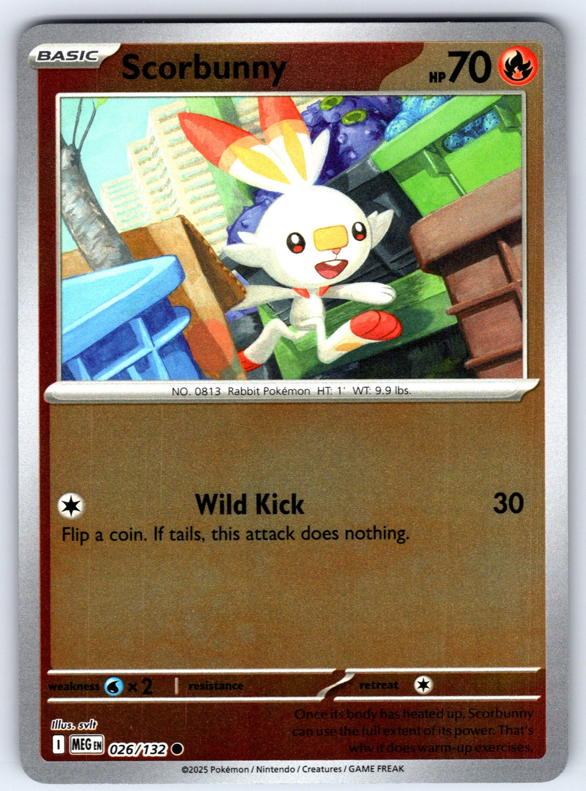 Scorbunny Reverse Holo Common ME01: Mega Evolution 026/132 NM 2025