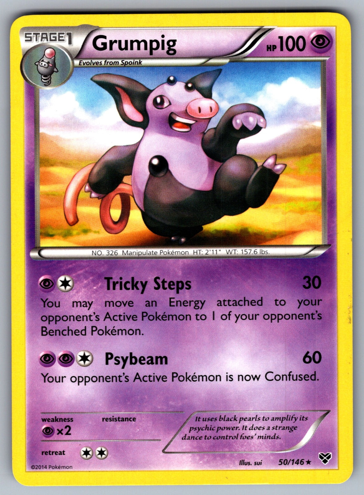 Grumpig Rare XY Base Set 50/146 LP 2014