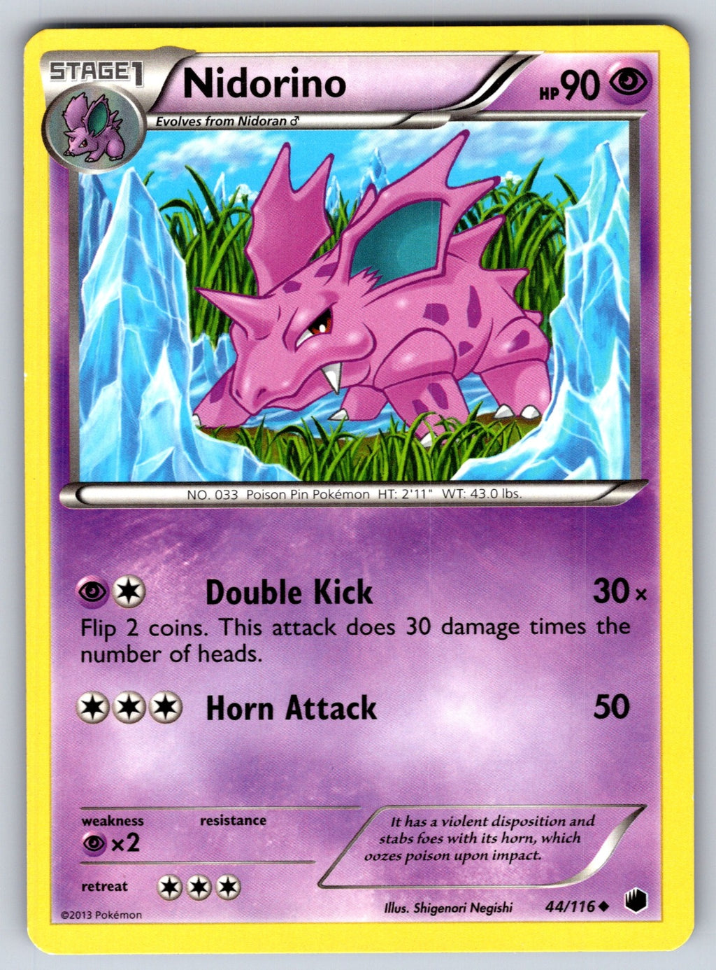 Nidorino Uncommon Plasma Freeze 44/116 LP 2013