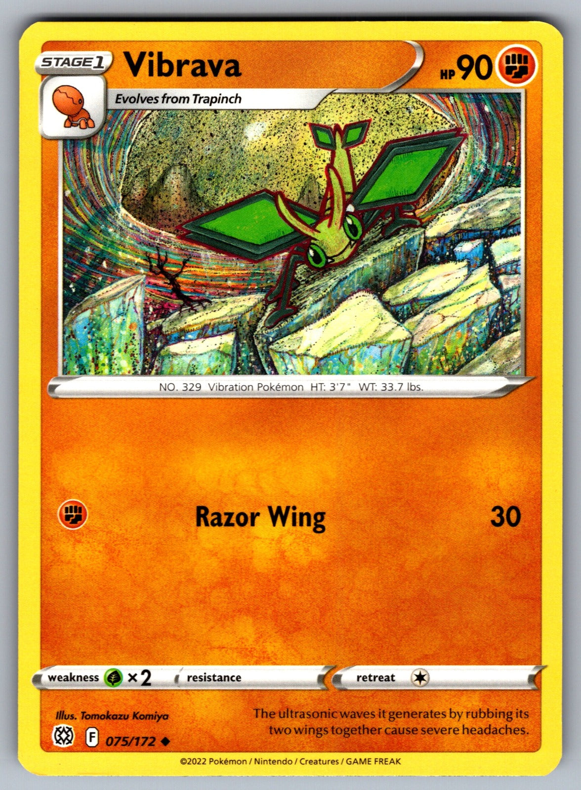 Vibrava Uncommon SWSH09: Brilliant Stars 075/172 NM 2022