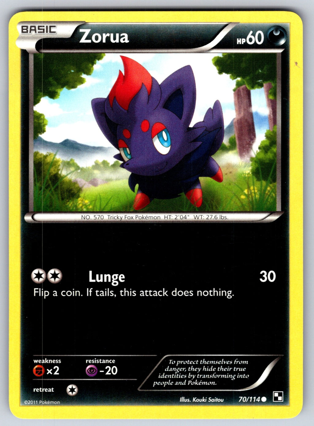 Zorua Common Black and White 70/114 LP 2011