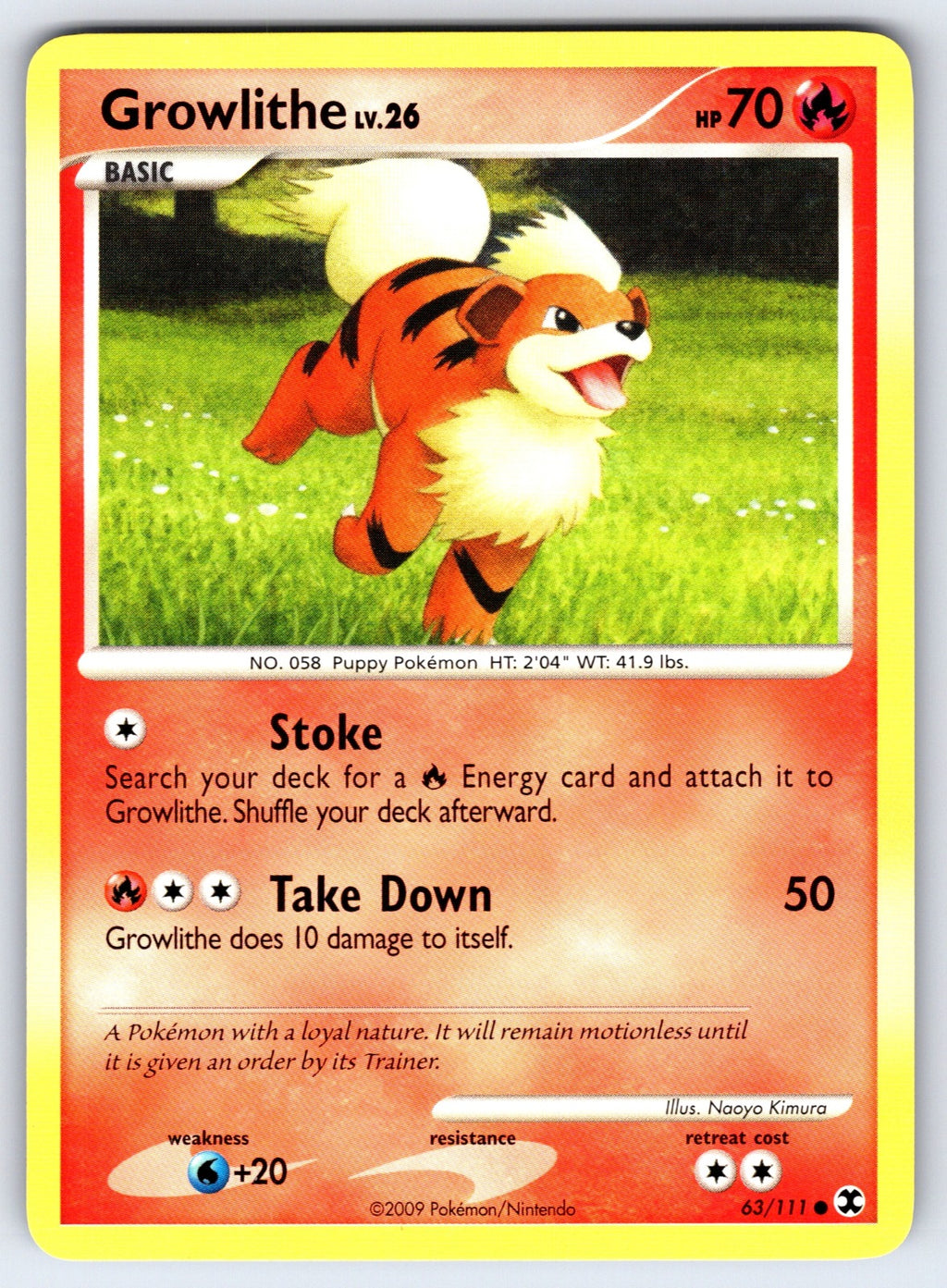 Growlithe Common Rising Rivals 63/111 LP 2009