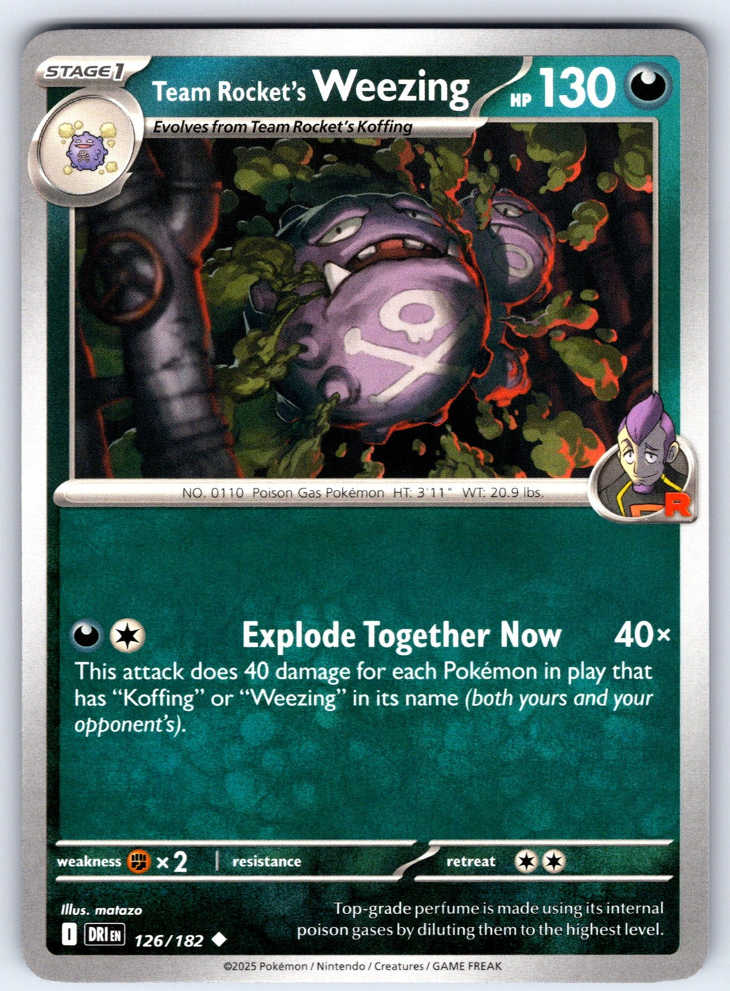 Team Rocket's Weezing Uncommon SV10: Destined Rivals 126/182 NM 2025