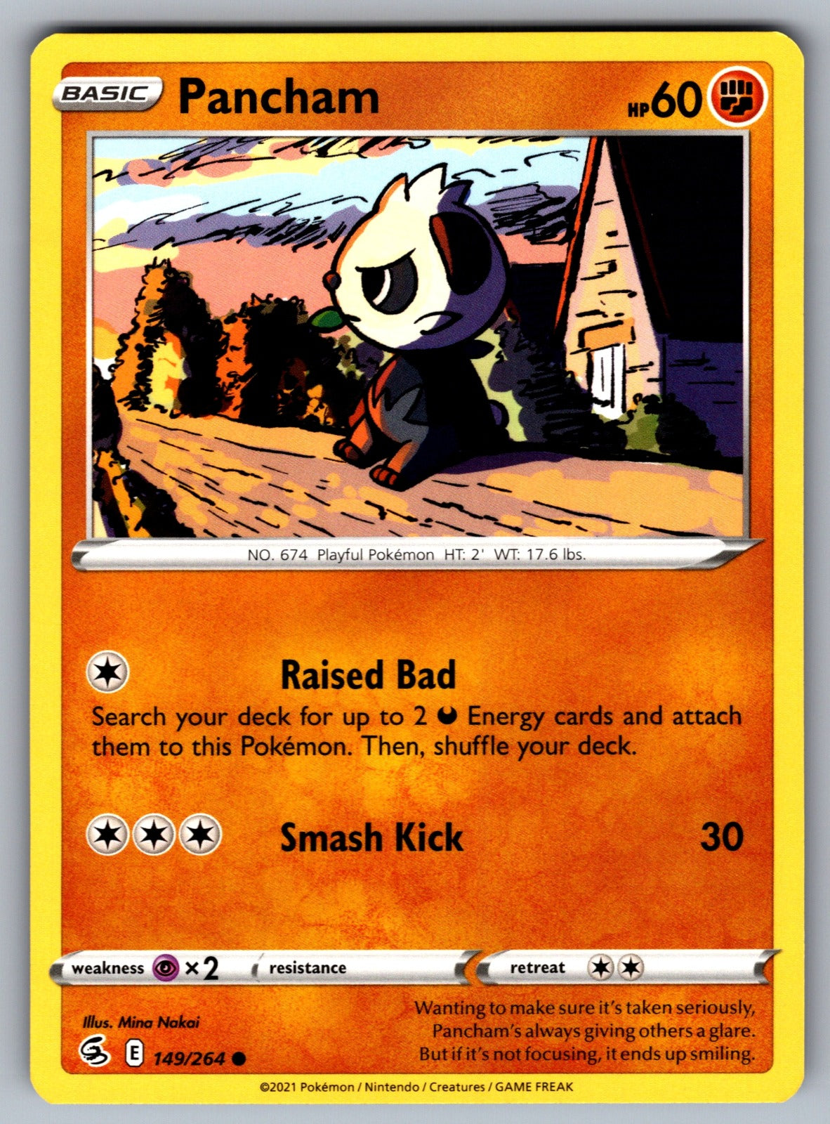 Pancham Common SWSH08: Fusion Strike 149/264 NM 2021