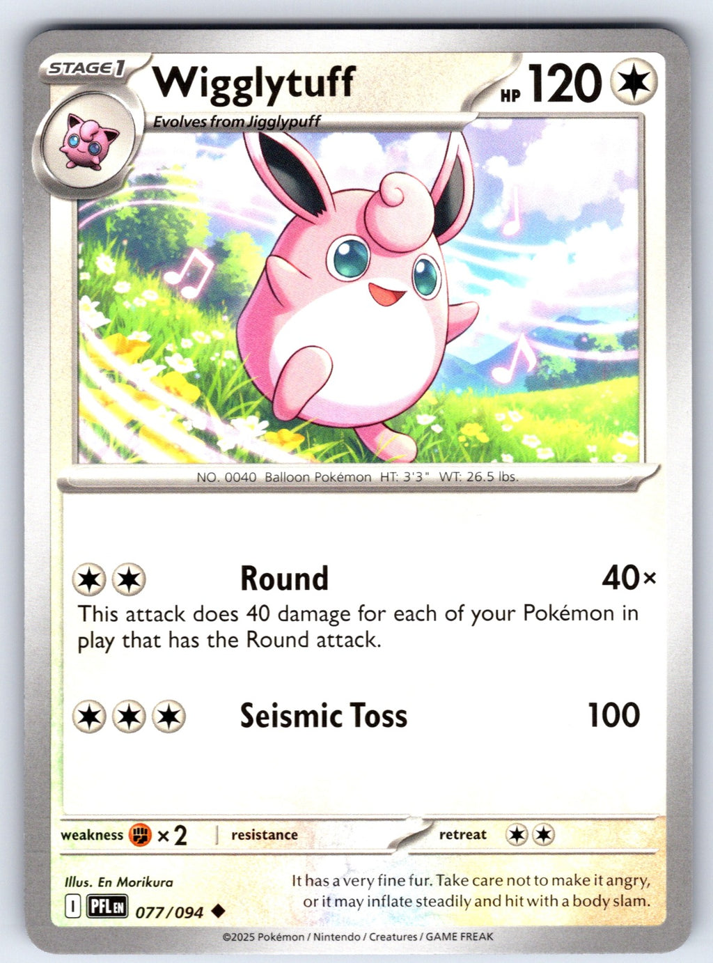 Wigglytuff Uncommon ME02: Phantasmal Flames 077/094 LP 2025