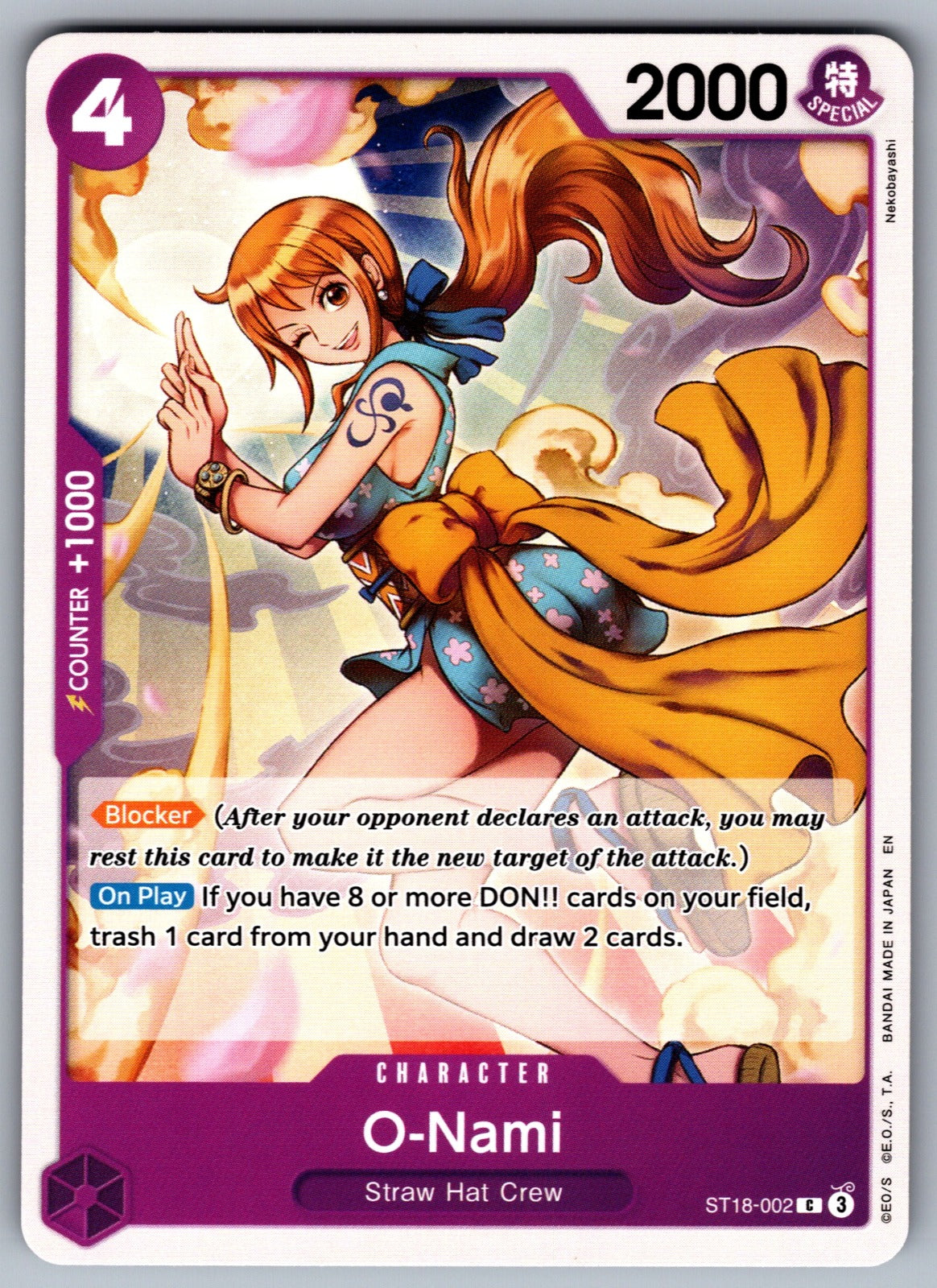 O-Nami C Starter Deck 18: PURPLE Monkey.D.Luffy ST18-002 NM 2024