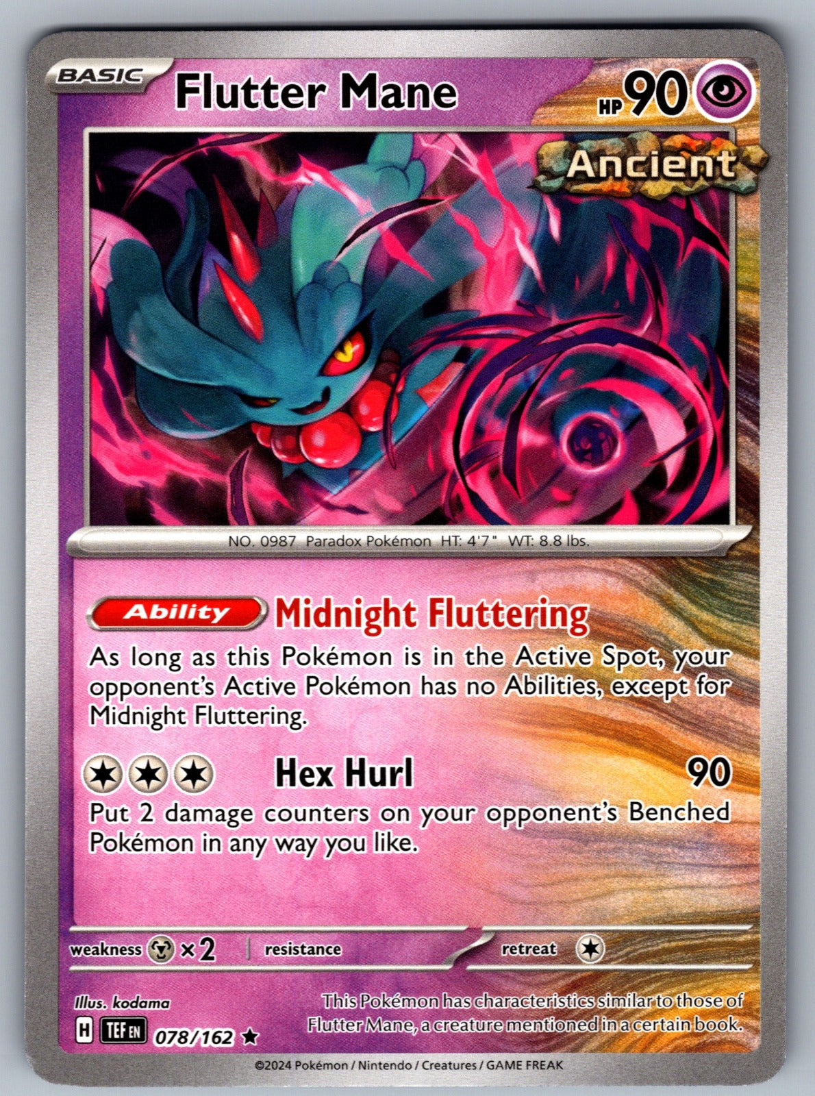 Flutter Mane Rare Deck Exclusives 078/162 NM 2016