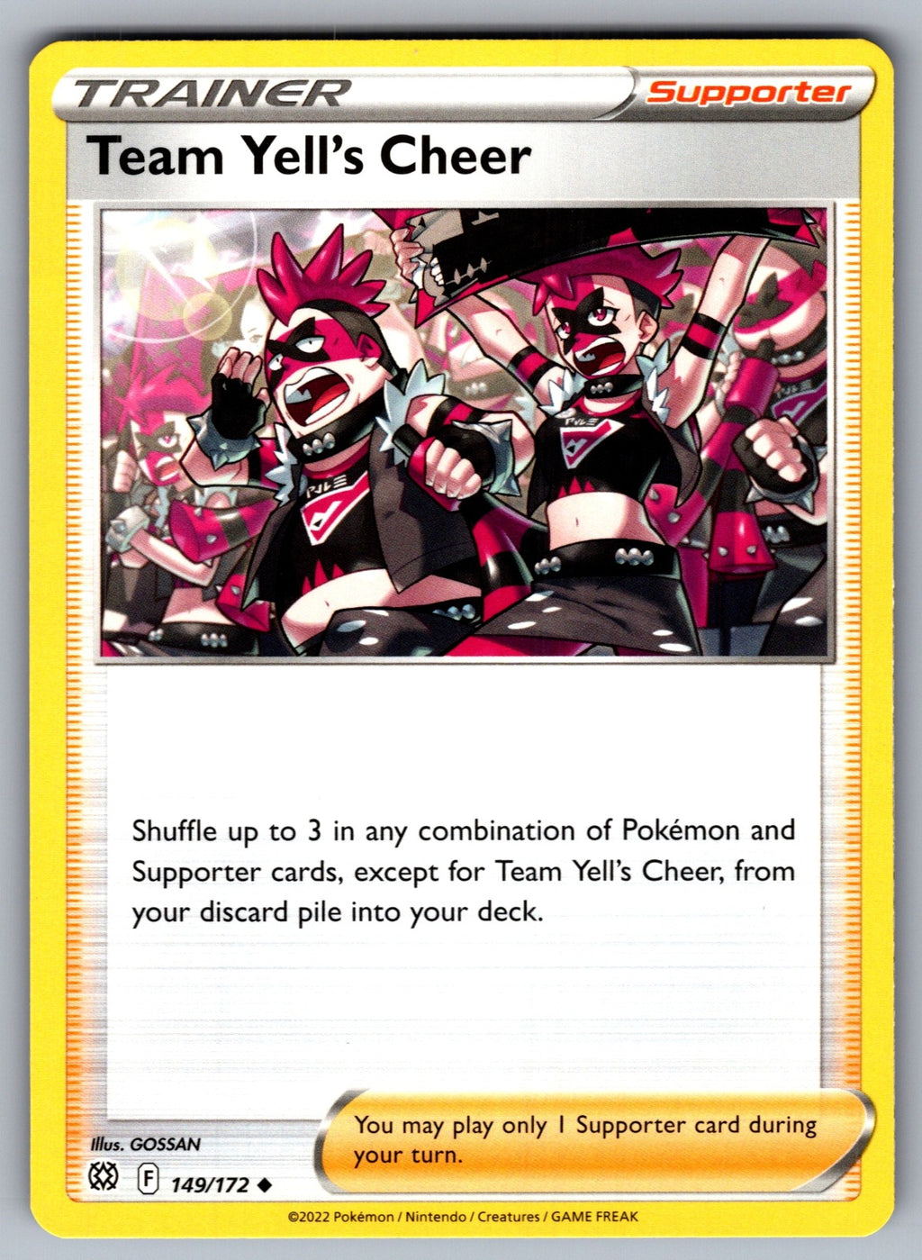 Team Yell's Cheer Uncommon SWSH09: Brilliant Stars 149/172 NM 2022