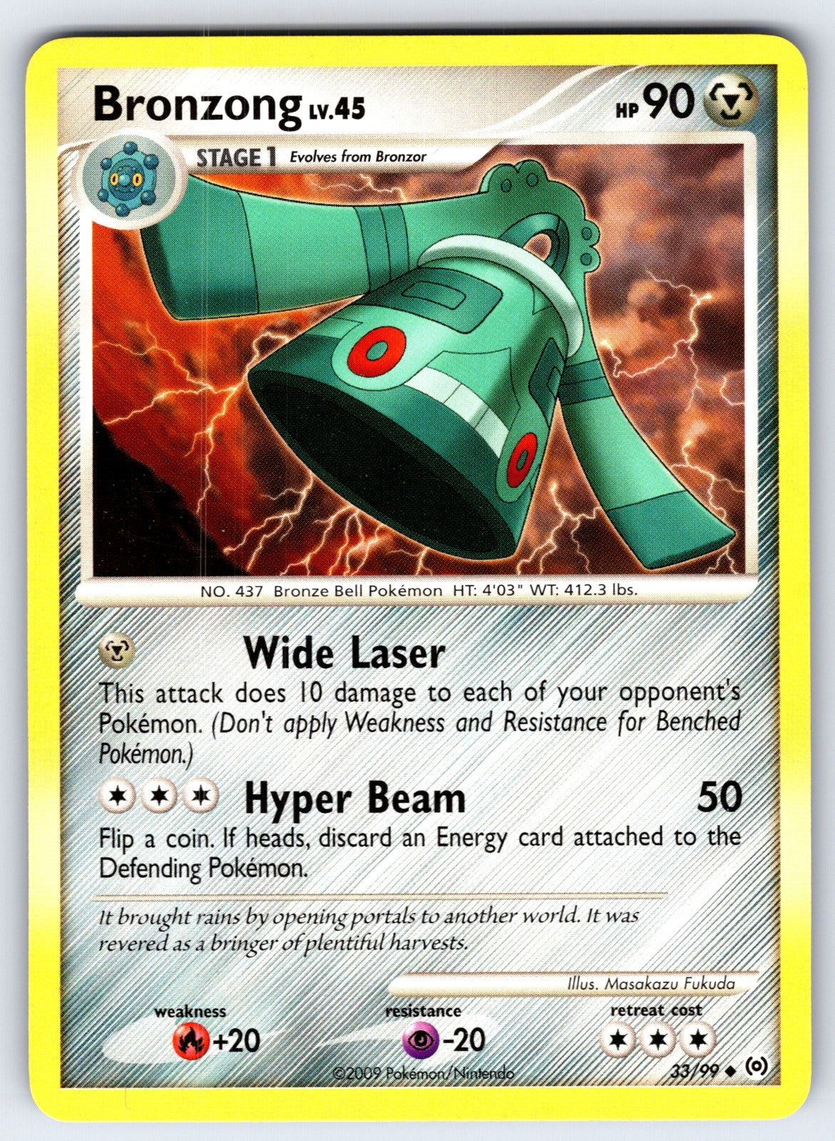 Bronzong (33) Uncommon Arceus 33/99 LP 2009