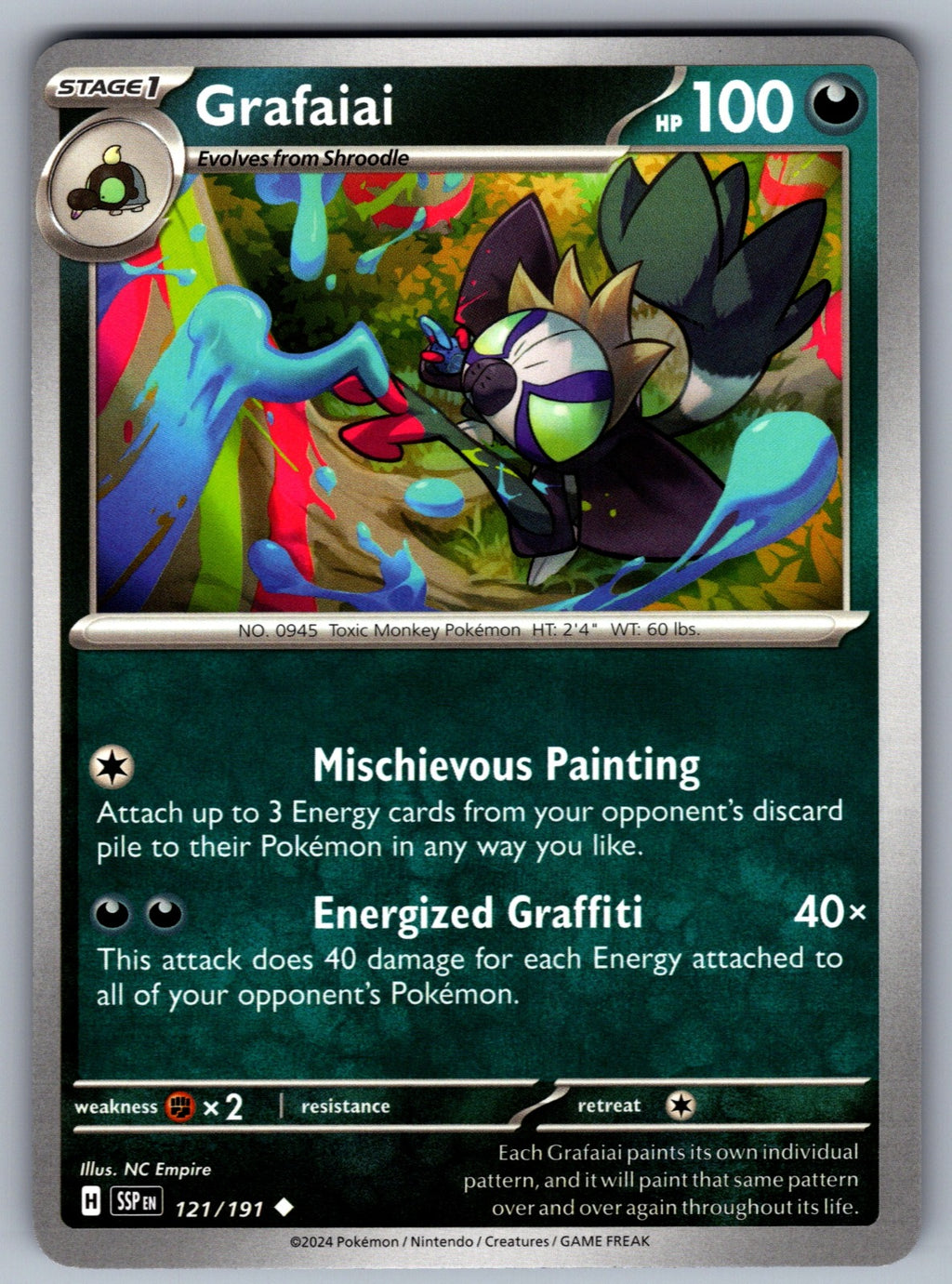 Grafaiai Uncommon SV08: Surging Sparks 121/191 NM 2024