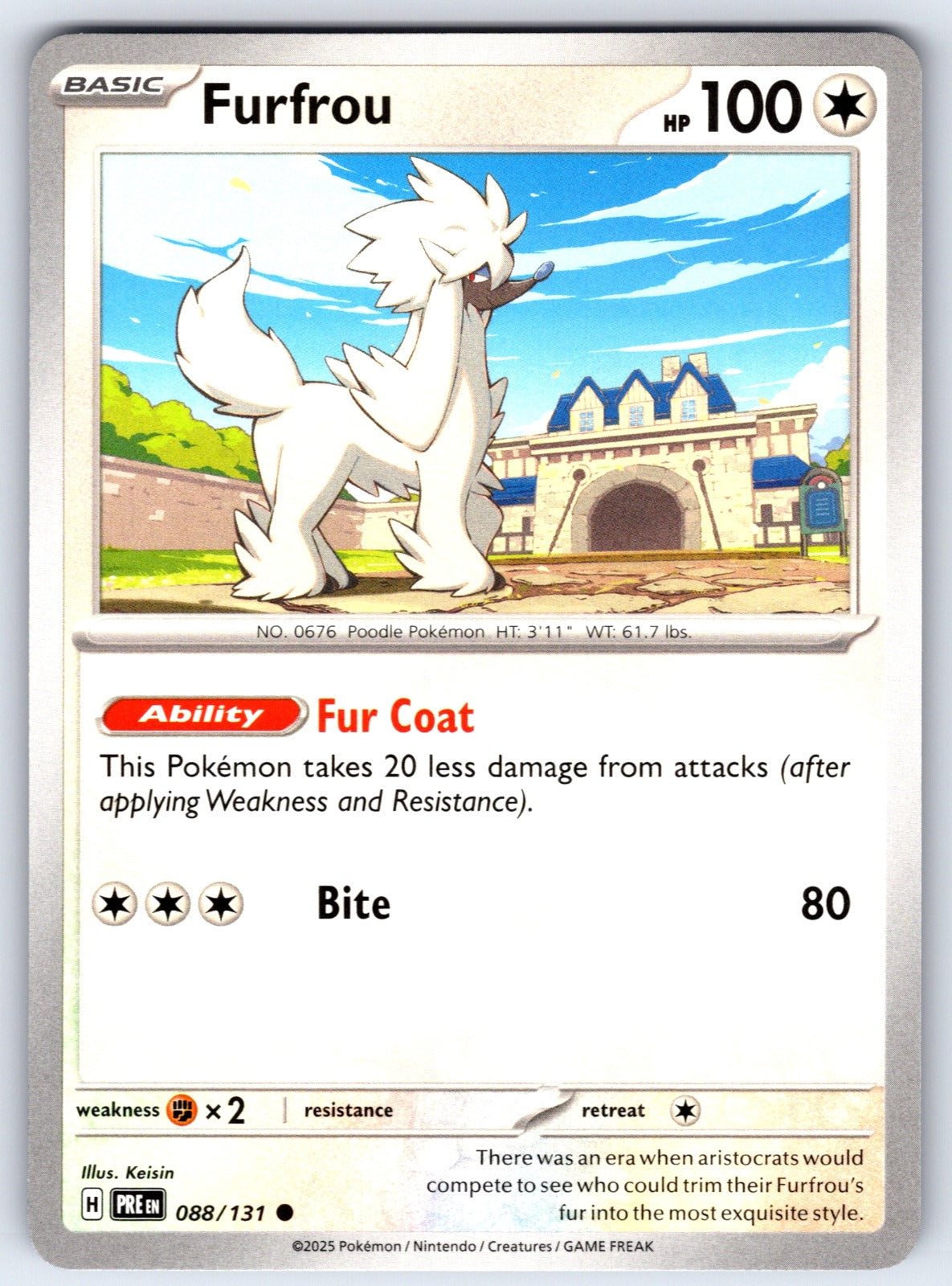 Furfrou Common SV: Prismatic Evolutions 088/131 NM 2025