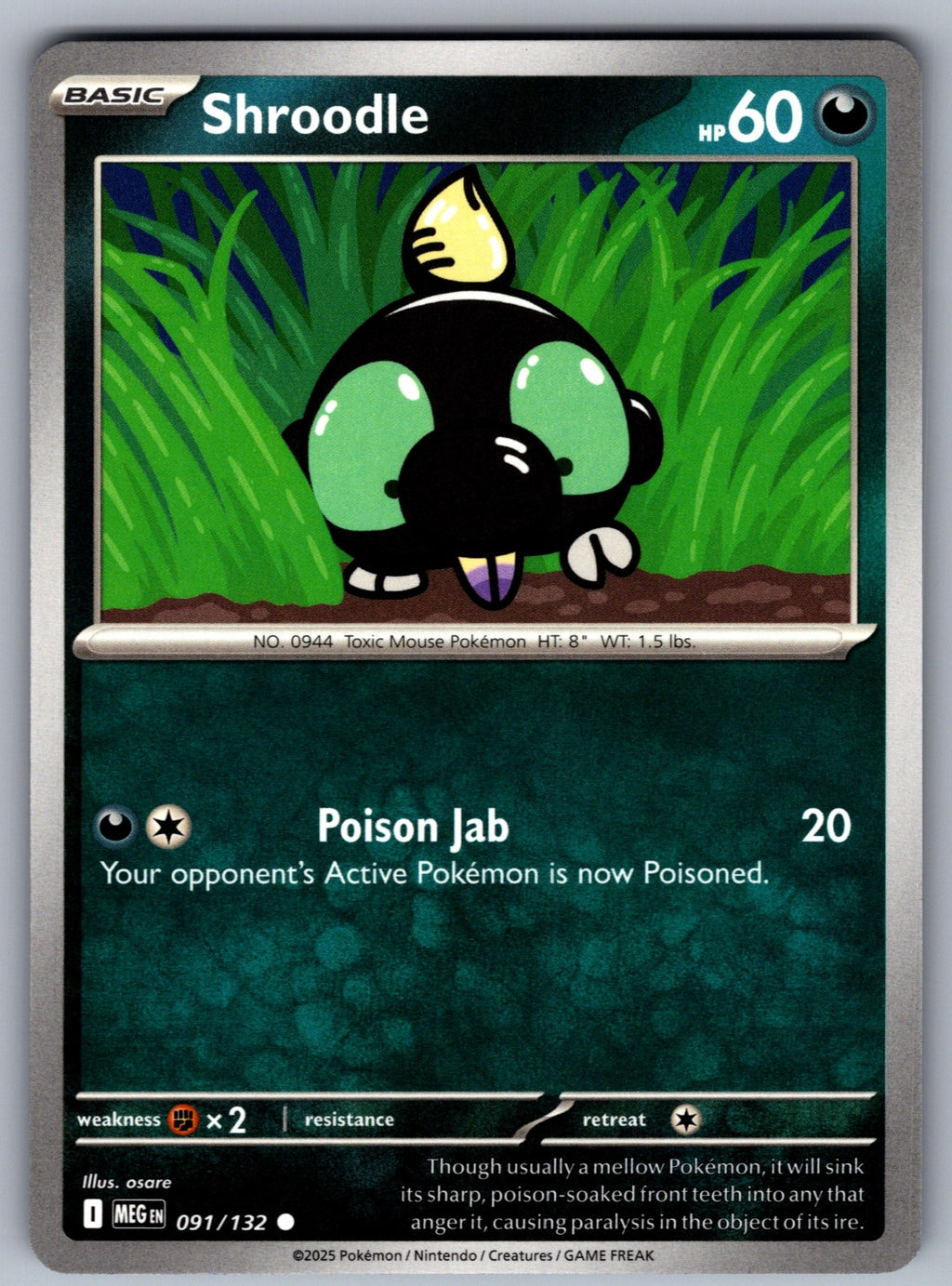 Shroodle Common ME01: Mega Evolution 091/132 NM 2025