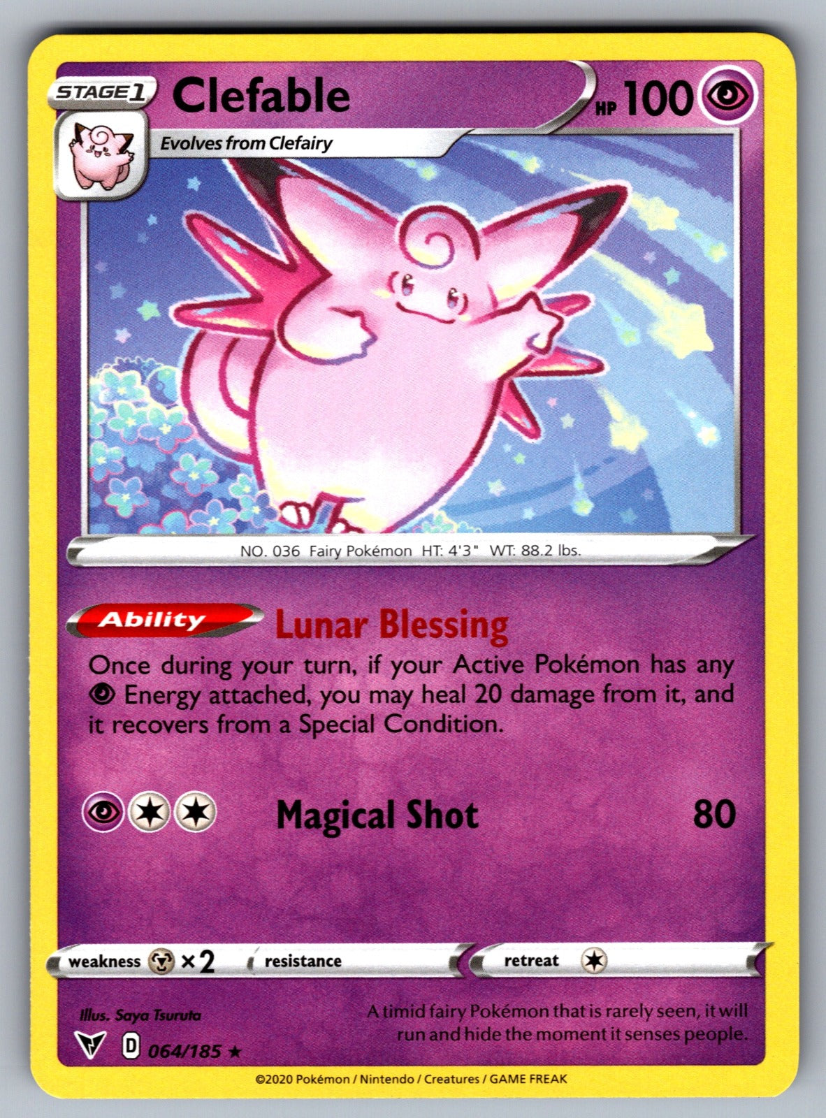 Clefable Rare SWSH04: Vivid Voltage 064/185 NM 2020