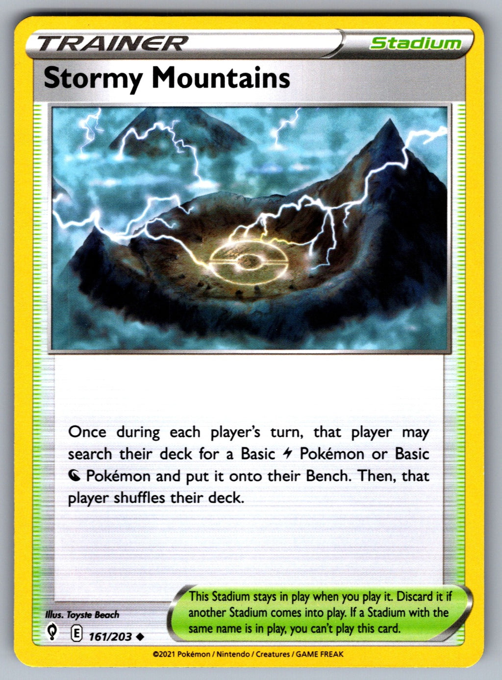 Stormy Mountains Uncommon SWSH07: Evolving Skies 161/203 NM 2021
