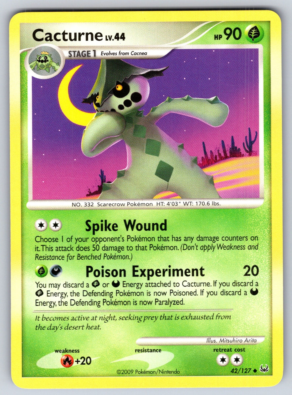 Cacturne Uncommon Platinum 42/127 LP 2009