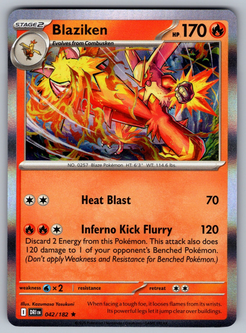 Blaziken Holo Rare SV10: Destined Rivals 042/182 NM 2025