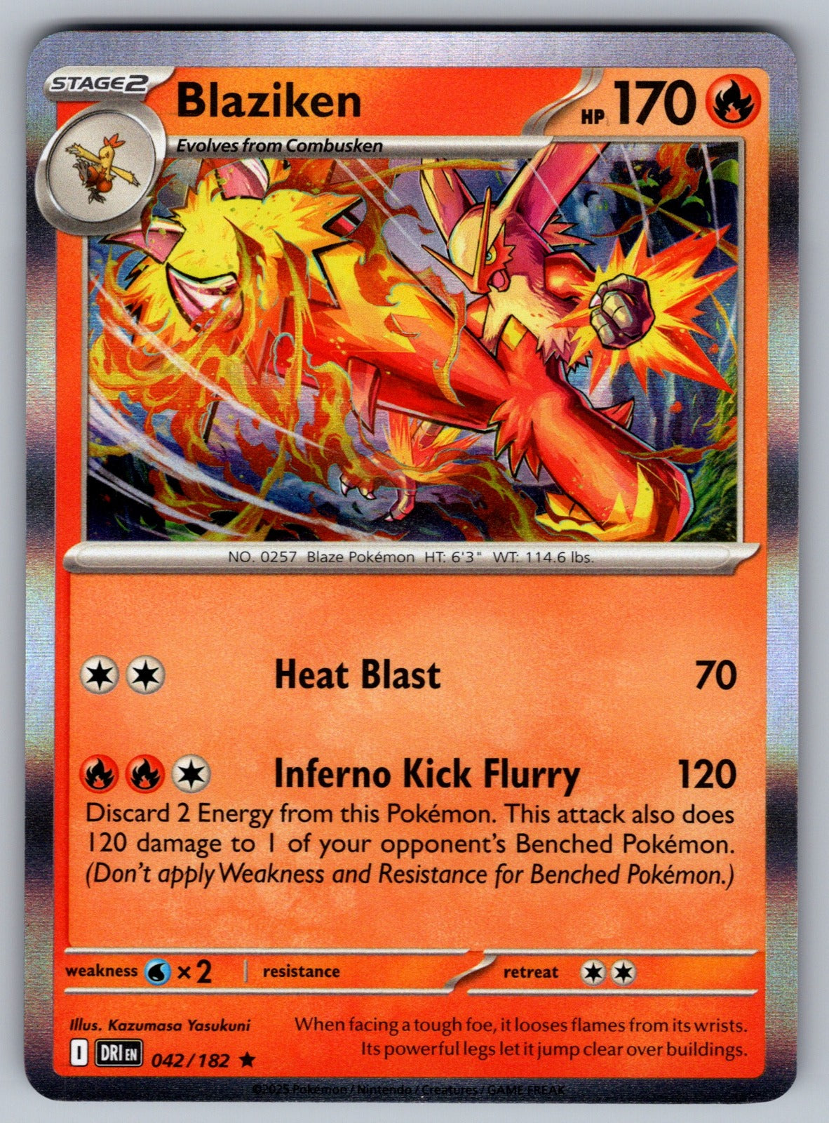 Blaziken Holo Rare SV10: Destined Rivals 042/182 NM 2025