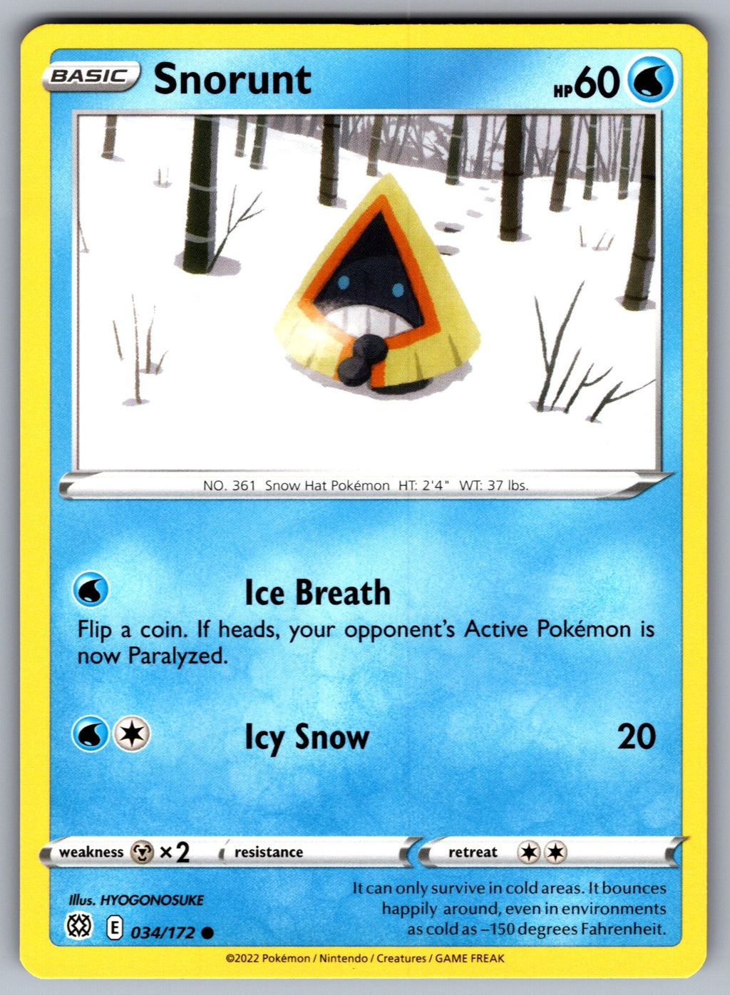 Snorunt Common SWSH09: Brilliant Stars 034/172 NM 2022