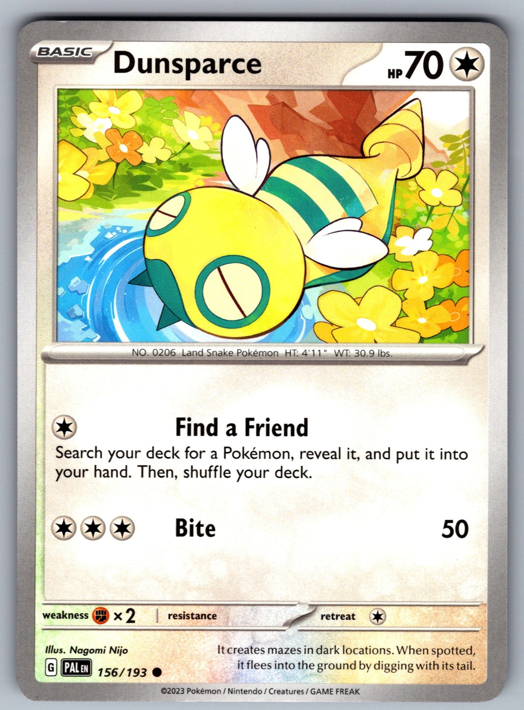 Dunsparce Common SV02: Paldea Evolved 156/193 NM 2023
