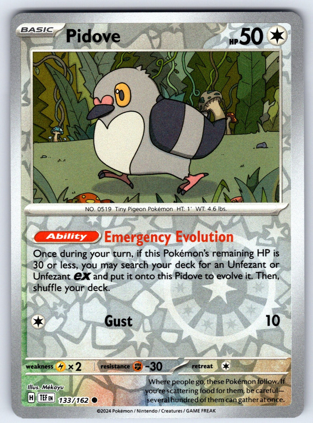 Pidove Reverse Holo Common SV05: Temporal Forces 133/162 NM 2024