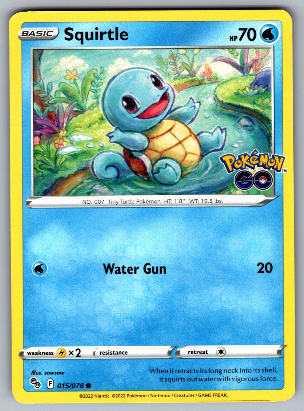 Squirtle Common Pokemon GO 015/078 NM 2022